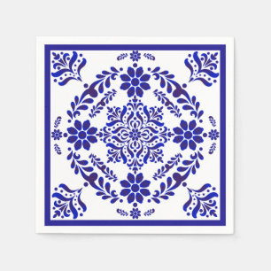 Blue and White Talavera Three Napkin