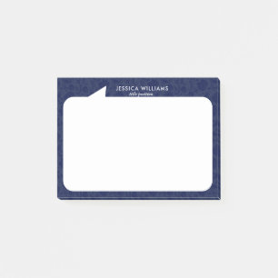 Blue and white talk bubble Custom Name Post-it Notes