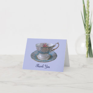 Blue and White Teacup and Saucer Thank You Note