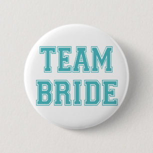 Blue and White Team Bride 2 Inch Round Button