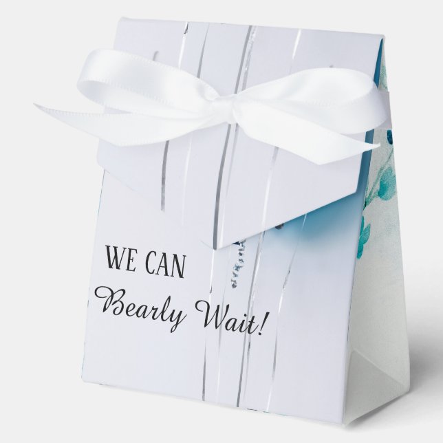 Blue and White Tent Baby Shower Favour Box. Favor Box (Front)