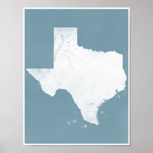 Blue and white Texas Poster