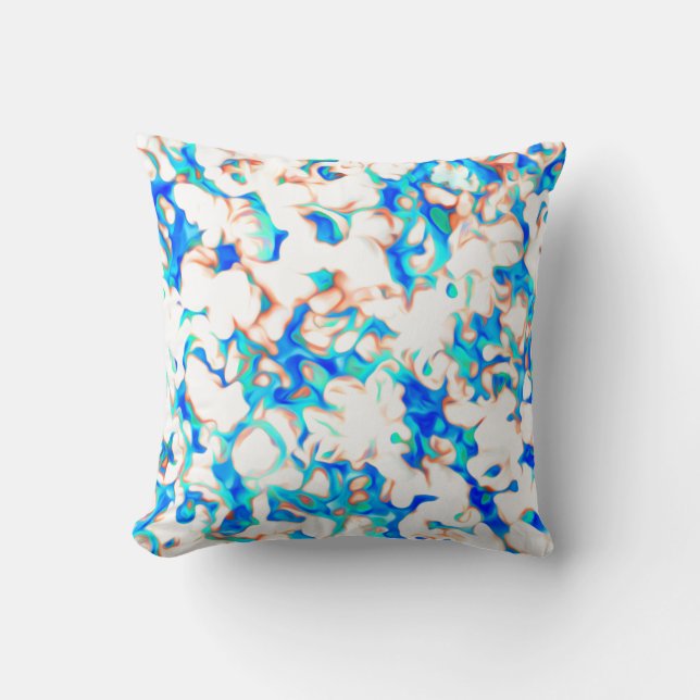 Blue and White Throw Pillow (Front)