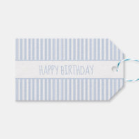 Blue and White Ticking Stripe Personalized
