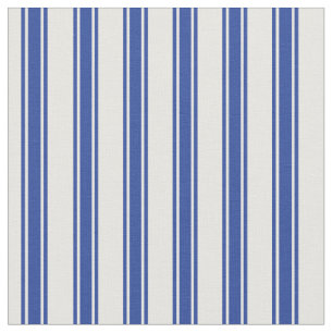 Blue and White Ticking Stripes Fabric