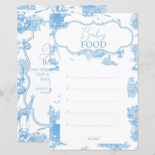 Blue and White Toile de Jouy Baby Shower (Front/Back)