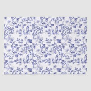 Blue and White Toile Tissue Paper