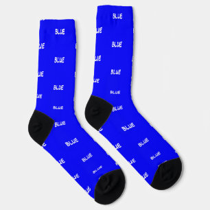 Blue and White Typography Primary Colour  Socks