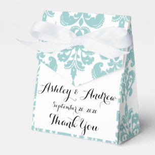 Blue and White Vintage Damask Pattern 2 Favor Box