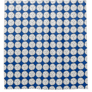 Blue and White Volleyball Shower Curtain