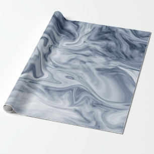 Blue And White Watercolor Marble Wrapping Paper