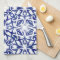 Blue and White Watercolor Spanish Tile Pattern