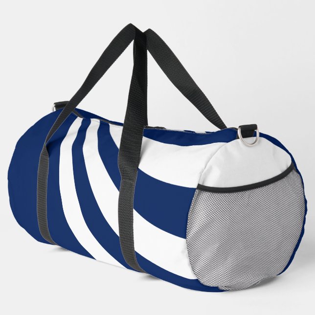 Blue and White Wave Duffle Bag (Right Corner)