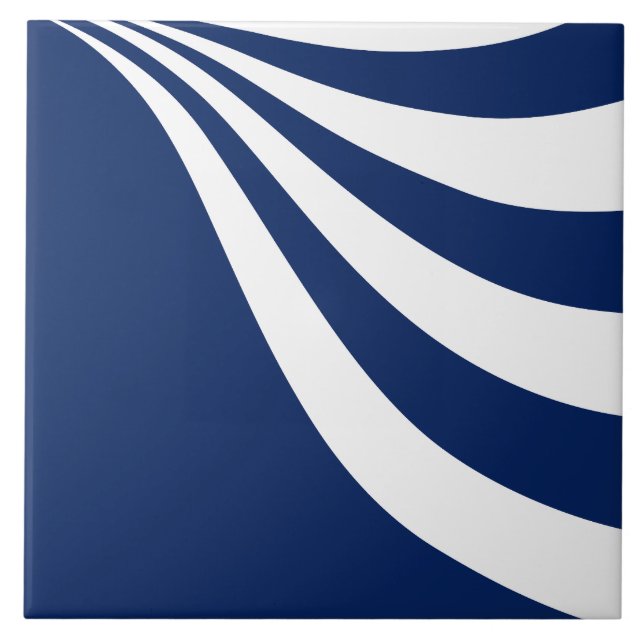 Blue and White Wave Tile (Front)