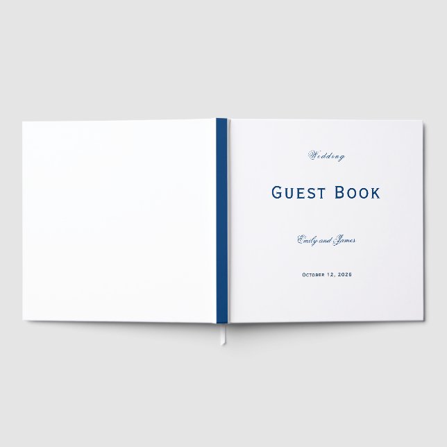 Blue and White Wedding Guest Book (Full)