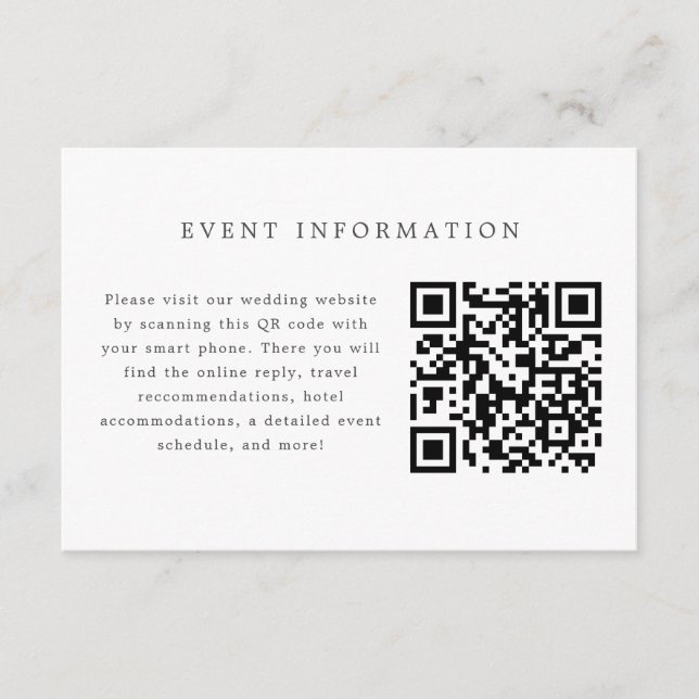 Blue and White Wedding Invitation Insert Card (Front)