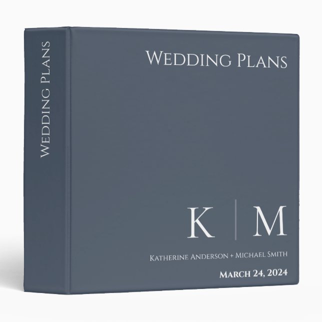 Blue and White-Wedding Plans- Binder (Front/Spine)
