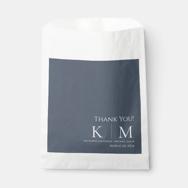Blue and White-Wedding Thank you-  Favour Box Favour Bag (Front)