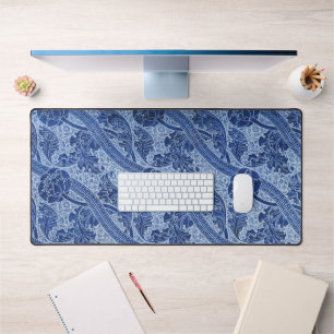 Blue and White William Morris Style Floral Desk Mat