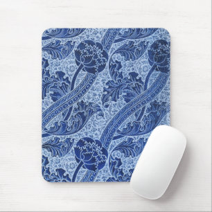 Blue and White William Morris Style Floral Mouse Pad