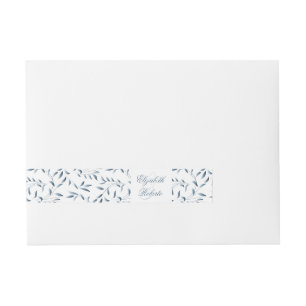Blue and White Willow Garden Elegant Wedding Wraparound Address Label
