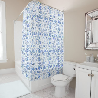 Blue and white willow leaf chequerboard pattern