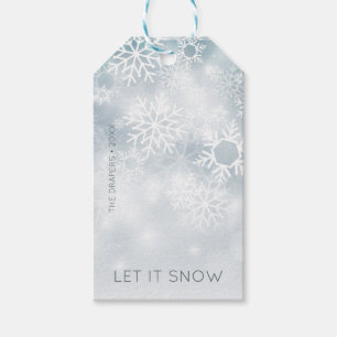 Blue and White Winter Snow Gift Tags