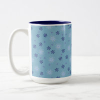 Blue and White Winter Snowflake