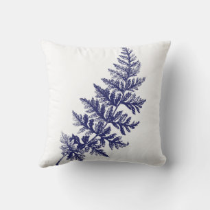 Blue and White woodland floral design pillow