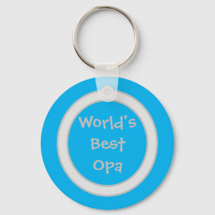 Blue And White World's Best Opa Keychain