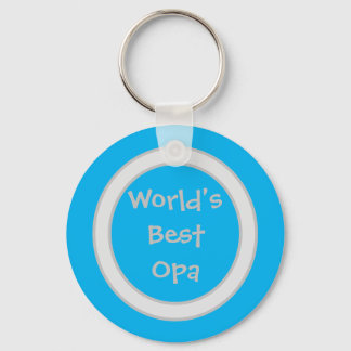 Blue And White World's Best Opa Keychain
