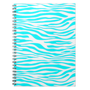 Blue and White Zebra Stripes Notebook