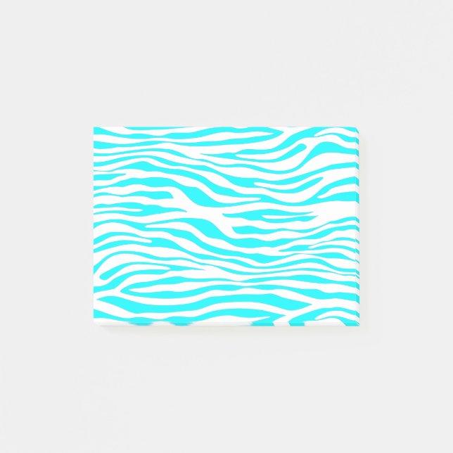 Blue and White Zebra Stripes Post-it Notes (Front)