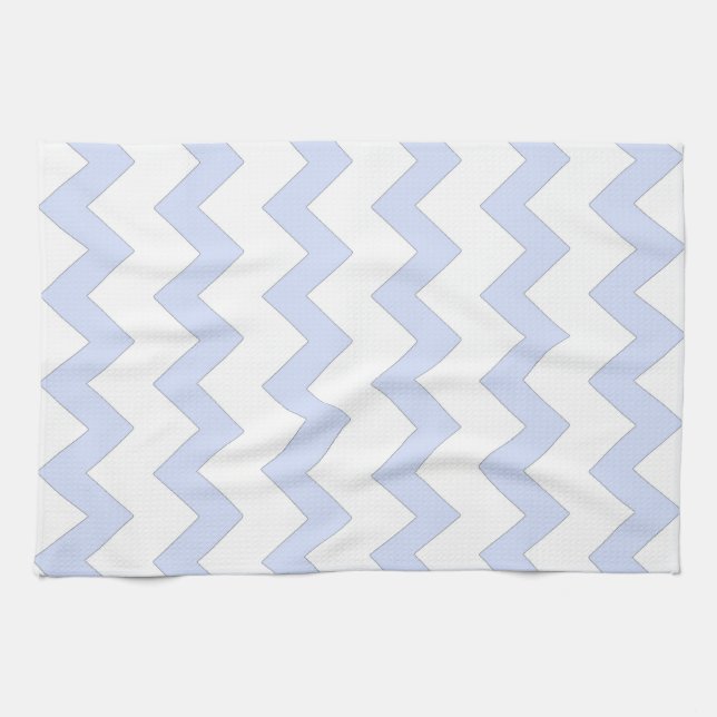 Blue and white zigzag chevron design kitchen towel (Horizontal)