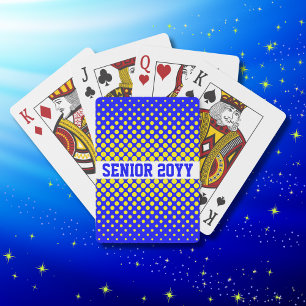 Blue and Yellow 2025 High School Senior Playing Cards