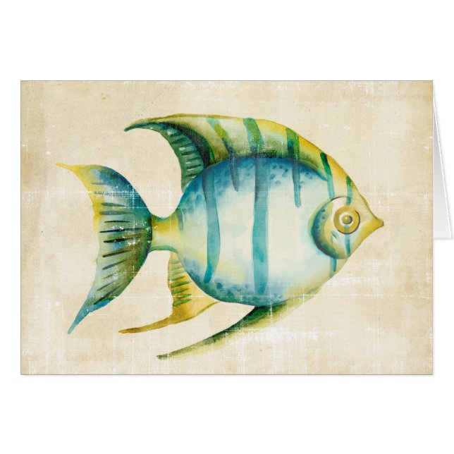 Blue and Yellow Aquarium Fish (Front Horizontal)