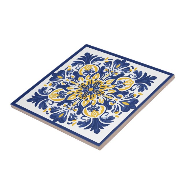  💛💙 Blue and yellow,  Azulejos  Tile (Side)