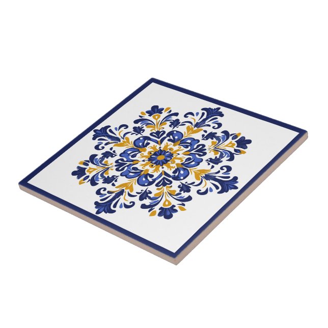  💛💙 Blue and yellow,  Azulejos  Tile (Side)