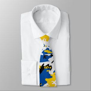 Blue and Yellow Camo Tie