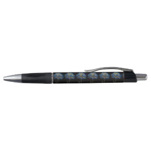 Blue And Yellow Carnation Flower, Pen