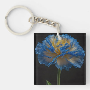 Blue And Yellow Carnation, Keychain