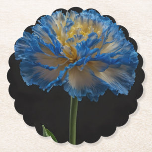 Blue And Yellow Carnation, Paper Coaster