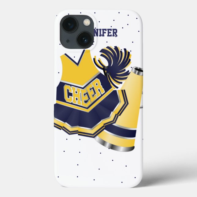 Blue and Yellow Cheerleader iPad Case (Back)