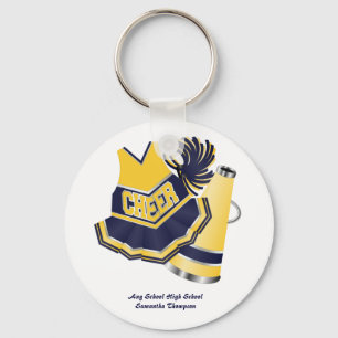 Blue and Yellow Cheerleader Keychain