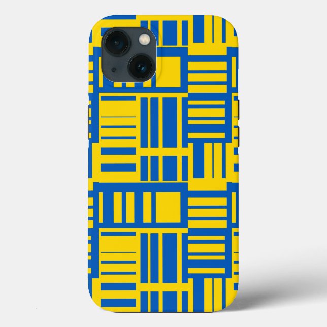 Blue And Yellow Colour Line Design Pattern Case-Mate iPhone Case (Back)
