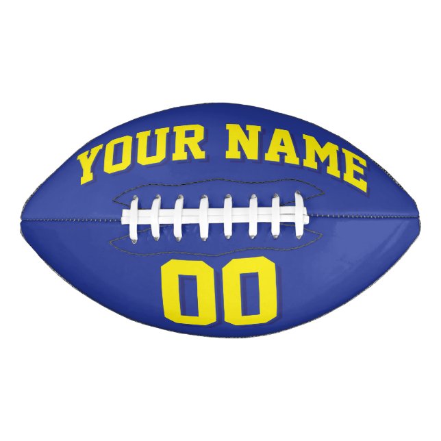 BLUE AND YELLOW Custom Football (Front)