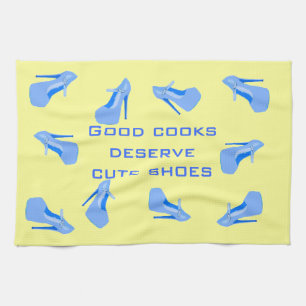 Blue and Yellow Cute Shoes Kitchen Towel
