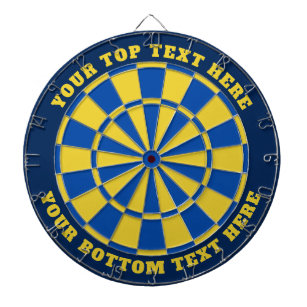 Blue and Yellow Dartboard with Custom Text
