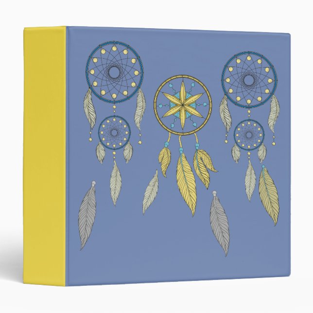 Blue and Yellow Dream Catchers Binder (Front/Spine)