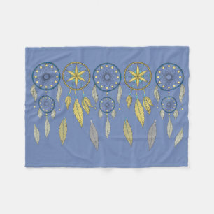 Blue and Yellow Dream Catchers Fleece Blanket